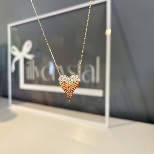 Ombré heart shaped necklace (large)