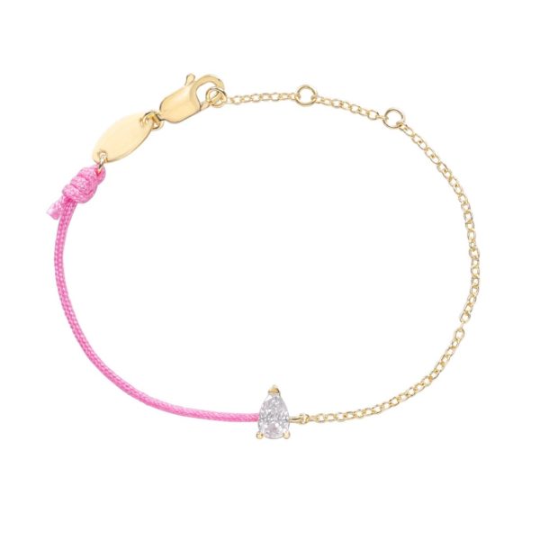 crystal candy cord bracelet      |pink|